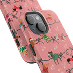 MagSafe iPhone case featuring festive dogs in sweaters.