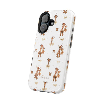 Sweet Safari Style Magnetic iPhone Case – Cute Giraffe Print with Bows