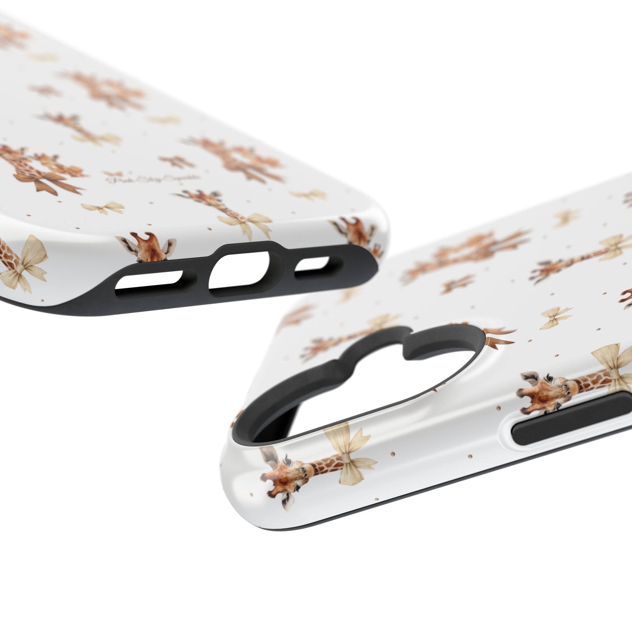 Sweet Safari Style Magnetic iPhone Case – Cute Giraffe Print with Bows