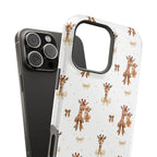 Sweet Safari Style Magnetic iPhone Case – Cute Giraffe Print with Bows