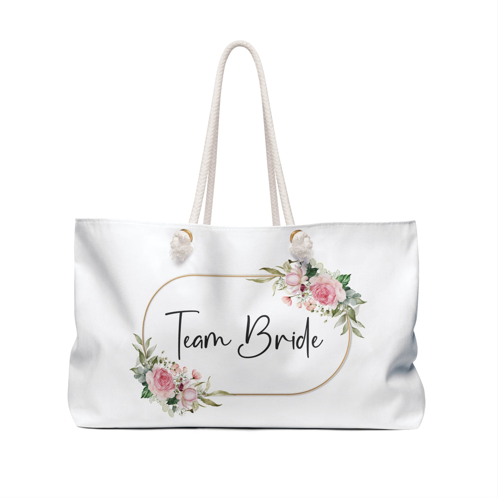 Team Bride Floral Weekender Tote Bag