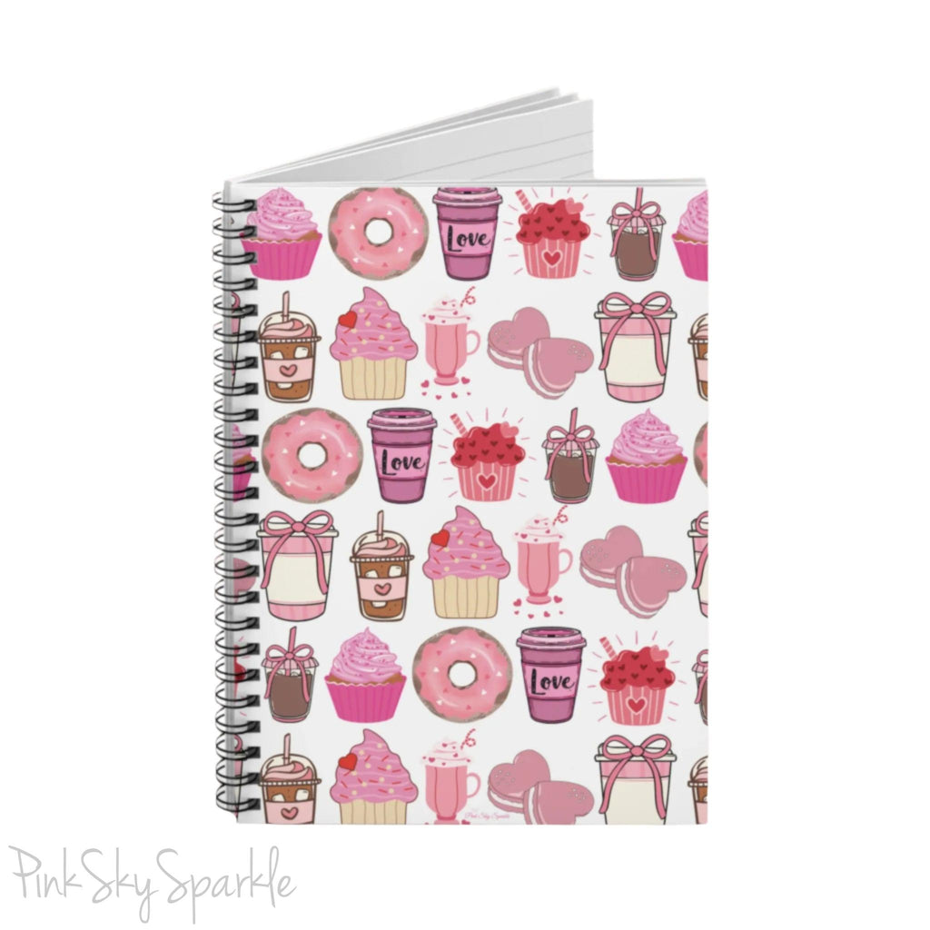 Valentine Sips and Sweets Spiral Notebook