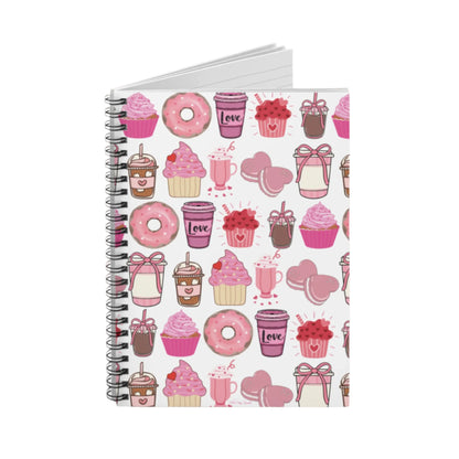 Valentine Sips and Sweets Spiral Notebook. Perfect for Valentine's Day and makes a great gift.