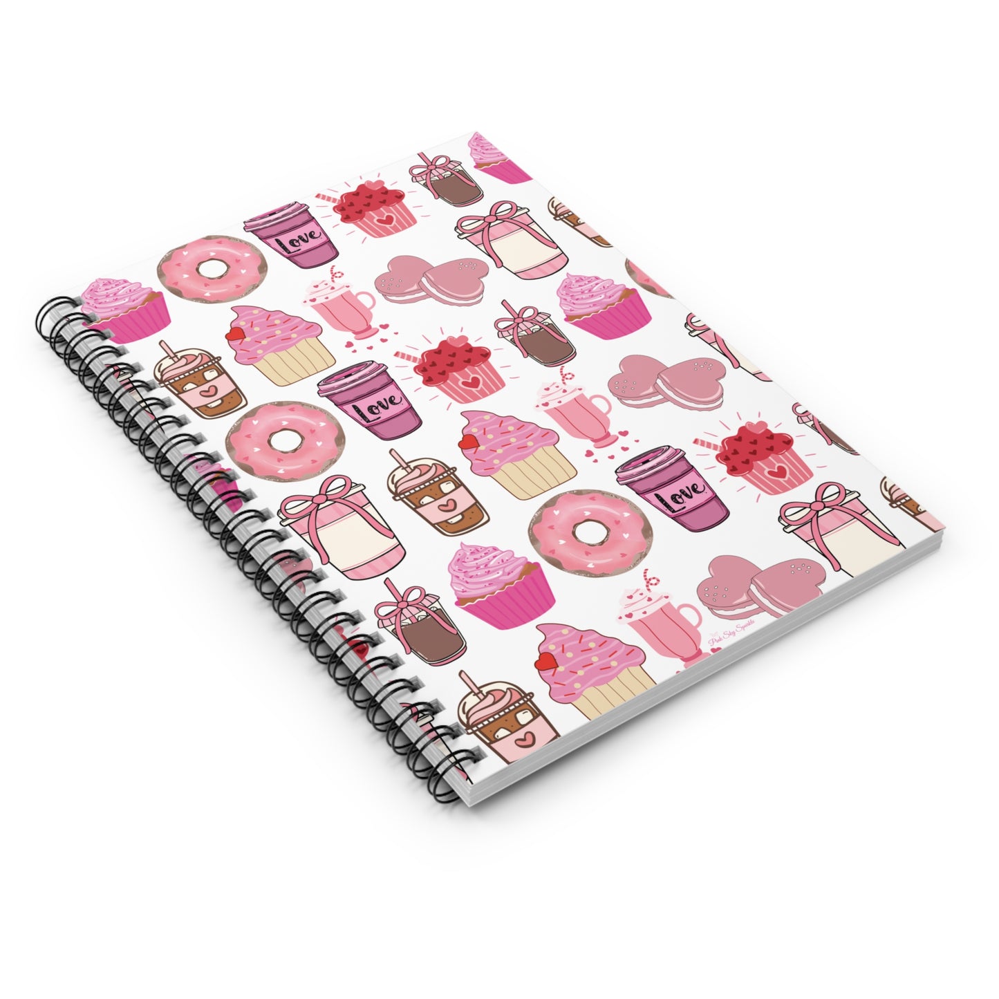 Valentine Sips and Sweets Spiral Notebook. Perfect for Valentine's Day and makes a great gift.