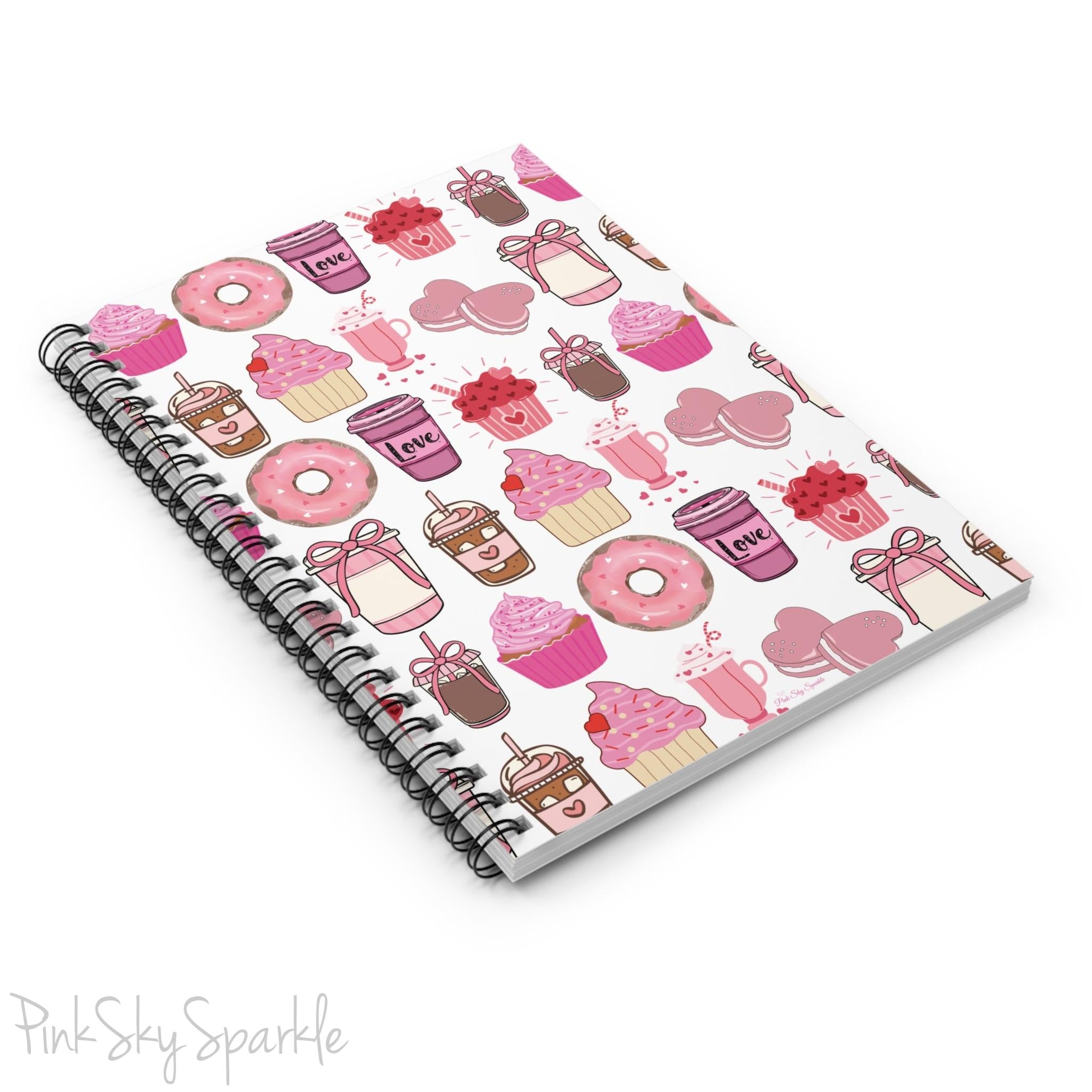 Valentine Sips and Sweets Spiral Notebook