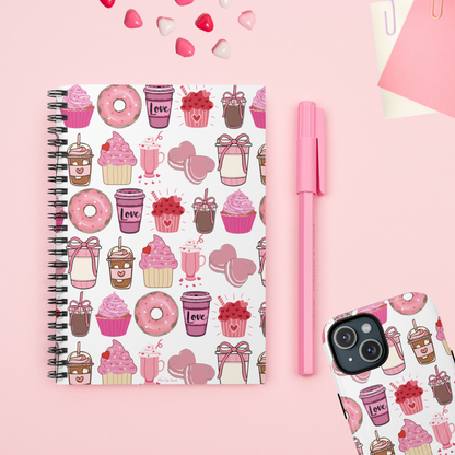 Valentine Sips and Sweets Spiral Notebook