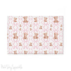 White Teddy Bear Coquette Rectangle Button Magnet - Cute and chic magnet featuring a white teddy bear design with coquette style. Perfect holiday gift, Christmas decor, and whimsical accessory for any magnetic surface.
