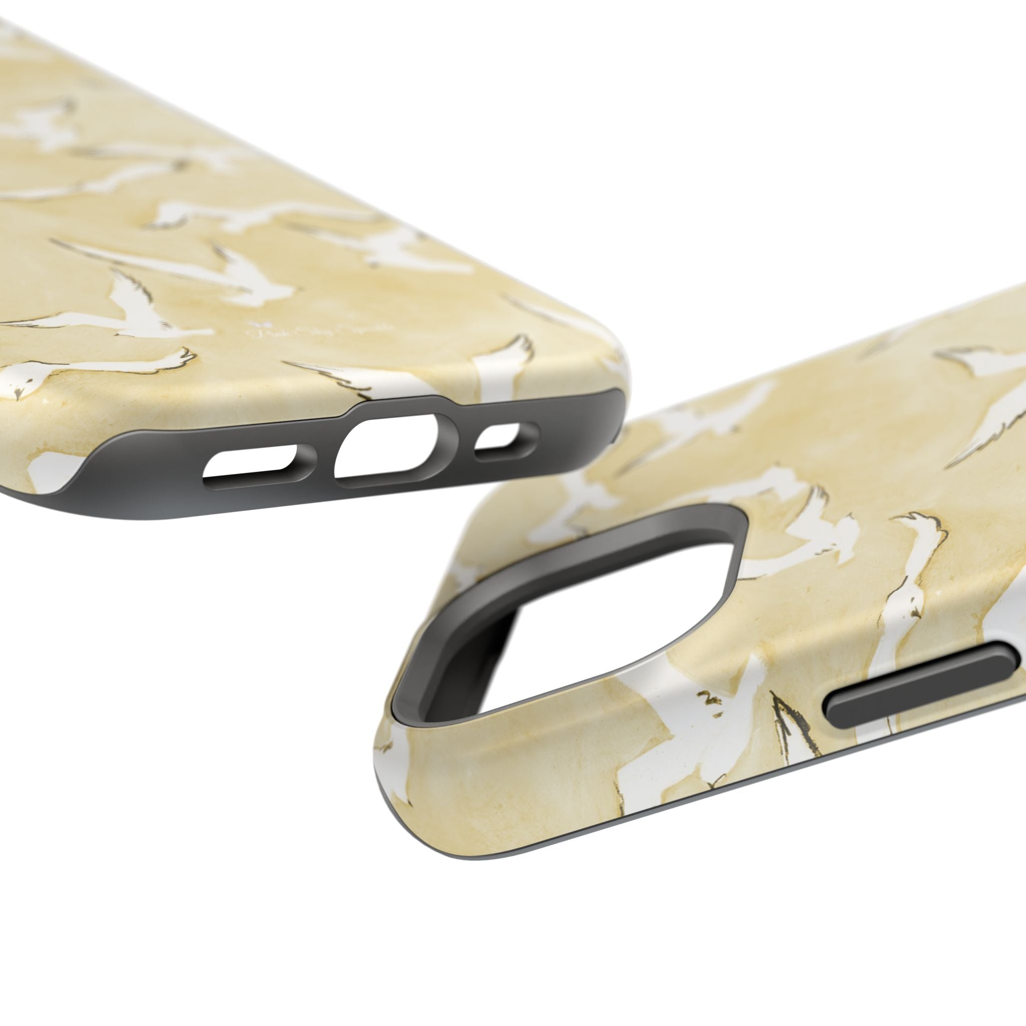 Yellow Seagull Print Magnetic iPhone Case