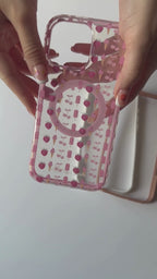 Cherry Berry Swirl Premium Clear MagSafe Case for iPhone 16 Pro Max