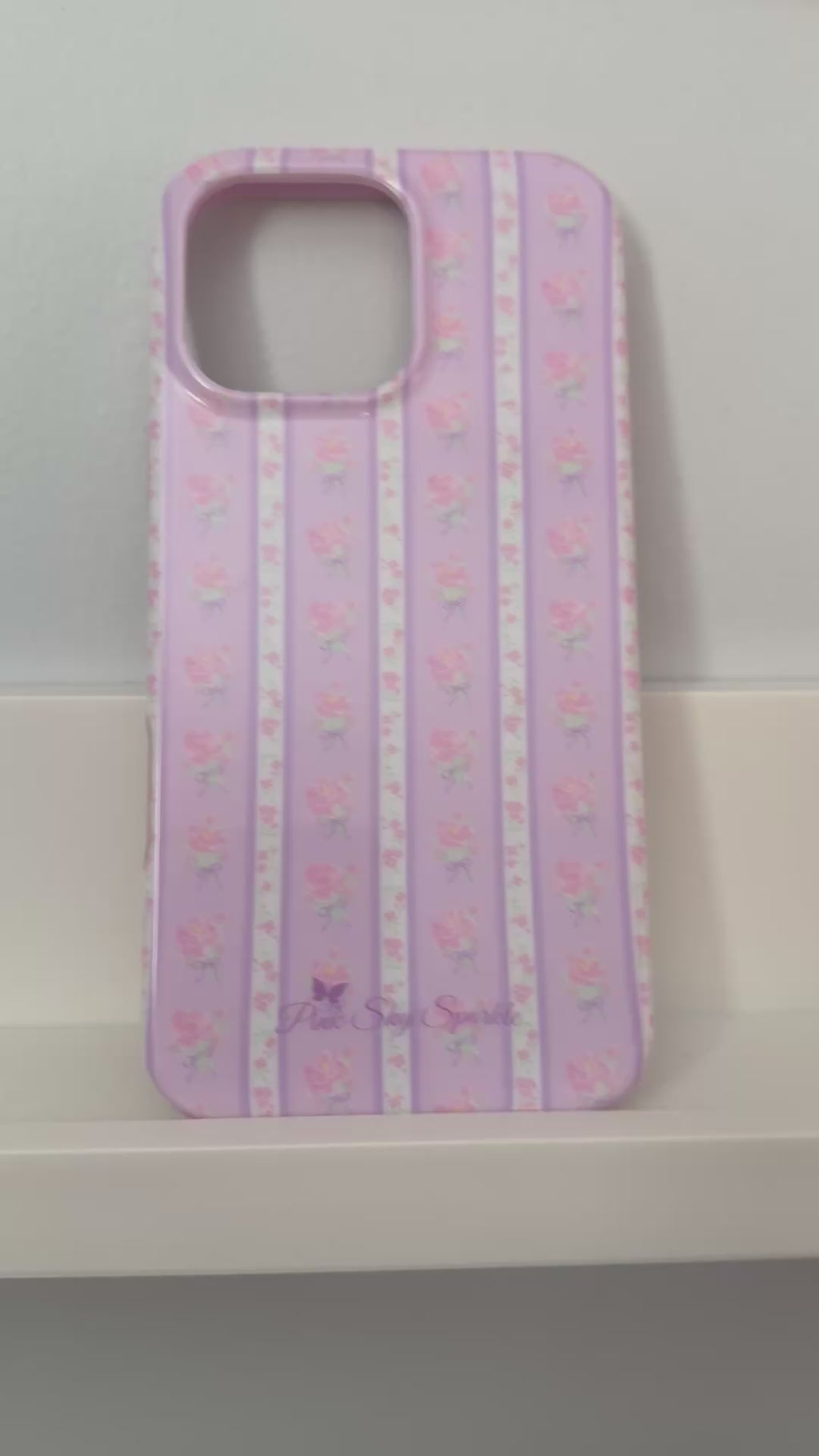 Purple, floral, MagSafe iPhone 16 pro max case